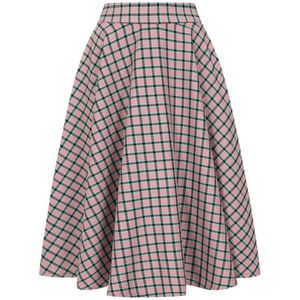 Dames Rok Rood Retro Gothic - Korte Rok Crème Accent, Zomer Rok