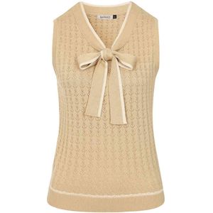 Banned - Tina Anchor Ahoy Mouwloze top - S - Bruin