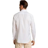 Hackett Londonvoor mannen. HM308676 Pinpoint shirt wit (XS), Casual, Katoen, Lange mouwen