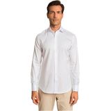 Hackett Londonvoor mannen. HM308676 Pinpoint shirt wit (XS), Casual, Katoen, Lange mouwen
