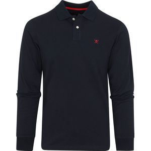 Hackett - Long Sleeve Polo - Poloshirt - Donkerblauw - Slim-Fit - 100% Katoen