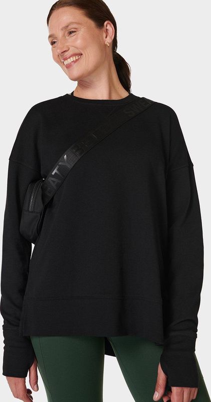 Sweaty Betty - After Class Longline - Trui - Zwart - Biologisch Katoen/Modal