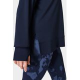 Sweaty Betty - After Class Longline - Trui - Navy Blue - 50% Biologisch Katoen, 50% Modal