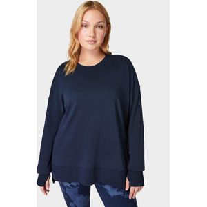Sweaty Betty - After Class Longline - Trui - Navy Blue - 50% Biologisch Katoen, 50% Modal