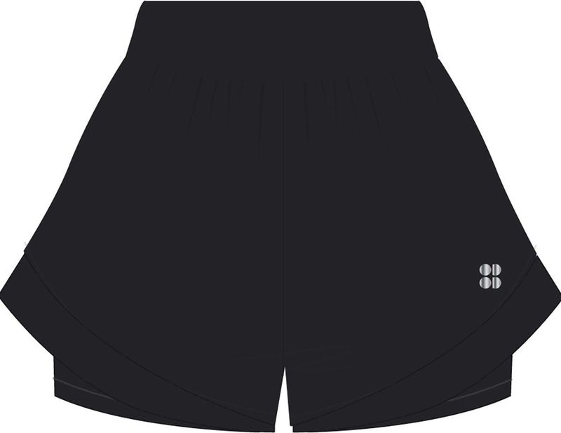 Sweaty Betty - Tempo Run - Korte Broek - Zwart - Ademend Materiaal