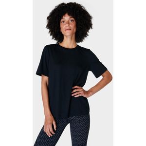 Sweaty Betty - Essential Crew Neck - T-Shirt - Zwart - 60% Biologisch Katoen, 40% Viscose