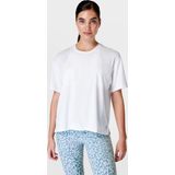 Sweaty Betty - Soft Flow Studio - T-Shirt - White - Slim Fit, Ademend, Gerecycled Polyester