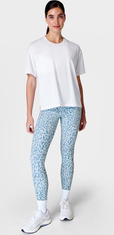 Sweaty Betty - Soft Flow Studio - T-Shirt - White - Slim Fit, Ademend, Gerecycled Polyester