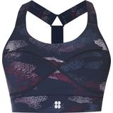 Sweaty Betty - Power Medium Support Sports BH - Blue Spray Camo - 62% Polyamide 38% Elastaan
