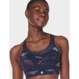 Sweaty Betty - Power Medium Support Sports BH - Blue Spray Camo - 62% Polyamide 38% Elastaan