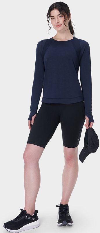 Sweaty Betty - Breathe Easy Top - Navy Blue - Katoen
