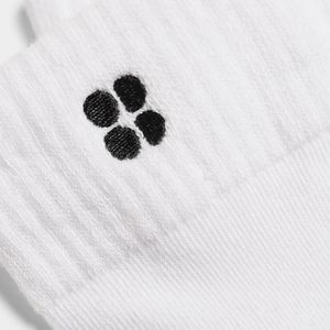 Sweaty Betty - Essentials Mini Crew - Sokken - Wit - 74% Biologisch Katoen, Geribbelde Bovenkant