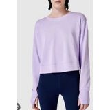 Sweaty Betty - After Class Crop Sweatshirt - Heather Purple - Trui
