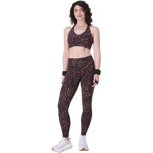 Sweaty Betty - Power Pulse Bra - Sport BH - Brown Wild Leopard Print - 62% Polyamide, 38% Elastaan
