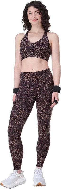 Sweaty Betty - Power Pulse Bra - Sport BH - Brown Wild Leopard Print - 62% Polyamide, 38% Elastaan