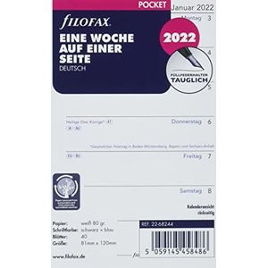 Filofax Pocket 1 week op 1 pagina (Duits) 2022 22-68244