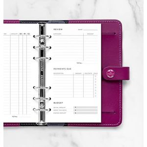 Filofax Persoonlijke Minimal Expense Tracker, Weekplanner, 56 Pagin, 95 x 171 mm, Wit, Gelinieerd, Personal Formaat