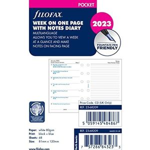 Filofax 23-68209 Zakagenda met weekoverzicht, 4 talen, wit