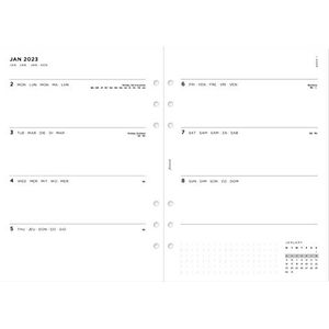 Filofax A5 Minimale week op twee pagina's 2023 dagboek, wit (23-68590)