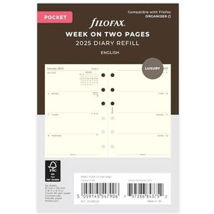 Filofax Weekplanner 2025 in het Engels - Katoenen crème
