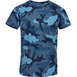SOLS Dames/dames Camo T-Shirt met korte mouwen (Blauwe Camo)