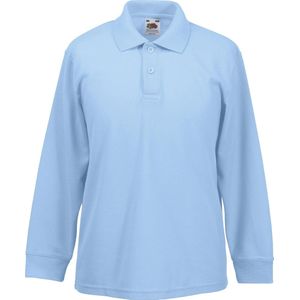 Fruit of the Loom - Kinder Polo Shirt - Hemel Blauw - Lange Mouwen - 2 stuks