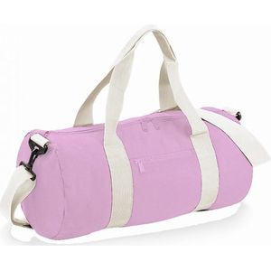 Bagbase Gewoon Varsity Barrel / Duffle Bag (20 Liter) (Pakket van 2) (CLassic Pink/White)