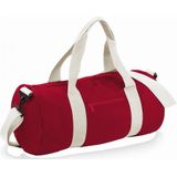 Bagbase Gewoon Varsity Barrel / Duffle Bag (20 Liter) (Pakket van 2) (Klassiek rood/wit)