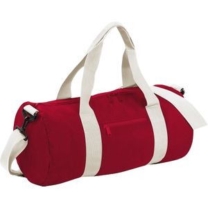 Bagbase Gewoon Varsity Barrel / Duffle Bag (20 Liter) (Pakket van 2) (Klassiek rood/wit)