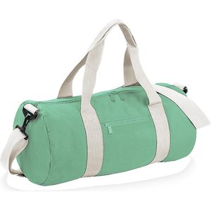 Bagbase Gewoon Varsity Barrel / Duffle Bag (20 Liter) (Pakket van 2) (Mintgroen/uitwendig wit)