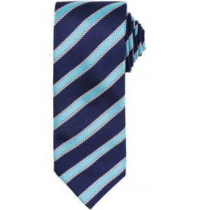 Premier Heren Wafelstrook Formele zakelijke stropdas (Pakket van 2) (Marine / Turquoise)
