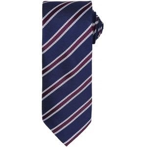 Premier Heren Wafelstrook Formele zakelijke stropdas (Pakket van 2) (Marine/Aubergine)