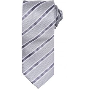 Premier Heren Wafelstrook Formele zakelijke stropdas (Pakket van 2) (Zilver/Donkergrijs)