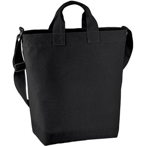 Bagbase Canvas Daybag / Hold & Strap Boodschappentas (15 Liter) (Pakket van 2)  (Zwart)