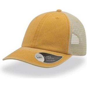 Atlantis Unisex Case Pigment Dyed 6 Panel Trucker Cap (Mosterd)