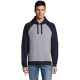 SOLS - Seattle Contrast Raglan Hoodie - Grijze Marl/Franse Marine