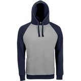 SOLS - Seattle Contrast Raglan Hoodie - Grijze Marl/Franse Marine
