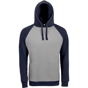 SOLS - Seattle Contrast Raglan Hoodie - Grijze Marl/Franse Marine