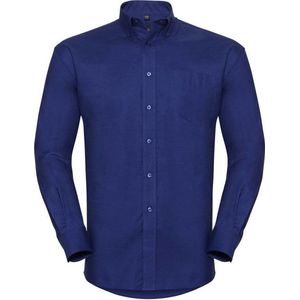 Russell - Heren Lange Mouw Easy Care Oxford Shirt - Helder Koninklijk
