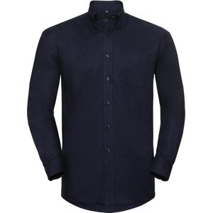 Russell - Collectie - Heren Lange Mouw Easy Care Oxford Shirt - Heldere Marine
