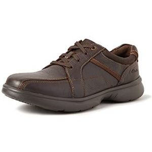 Clarks Bradley Walk, Oxford schotel voor heren, Bruin leer