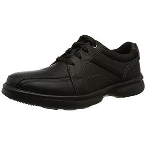 Clarks Bradley Walk Oxford-schoenen voor heren, Black Tumbled Leather, 44 EU