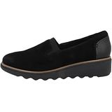 Clarks Sharon Dolly Sneakers voor dames, Black Suede W Dark Tan Welt, 41 EU