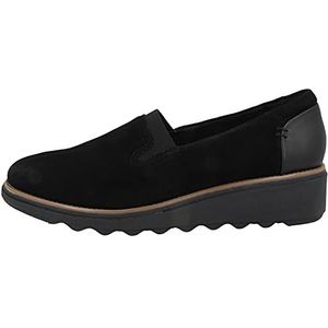 Clarks - Sharon Dolly - Nette Schoenen - Zwart - Leer