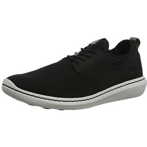 Clarks Step Urban Low Sneakers voor heren, Zwart textiel