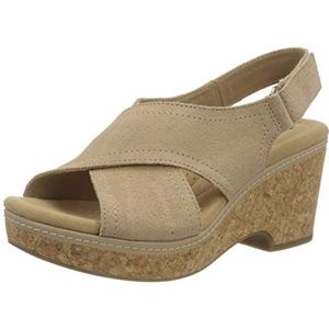 Clarks Giselle Cove, sandalen met hak voor dames, zandleer, 35.5 EU