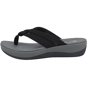 Clarks Arla Kaylie, teenslippers voor dames, zwart.