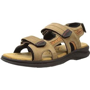 Clarks Hapsford Trail sandalen voor heren, Donkere Zand Nubuk, 41.5 EU