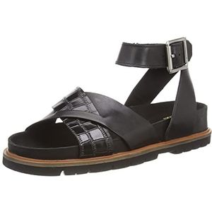 Clarks Orianna Cross Sandalen voor dames, Black Combi Leather, 35.5 EU