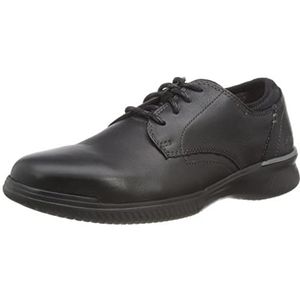 Clarks Donaway Effen Oxford-stof voor heren, Zwart leder